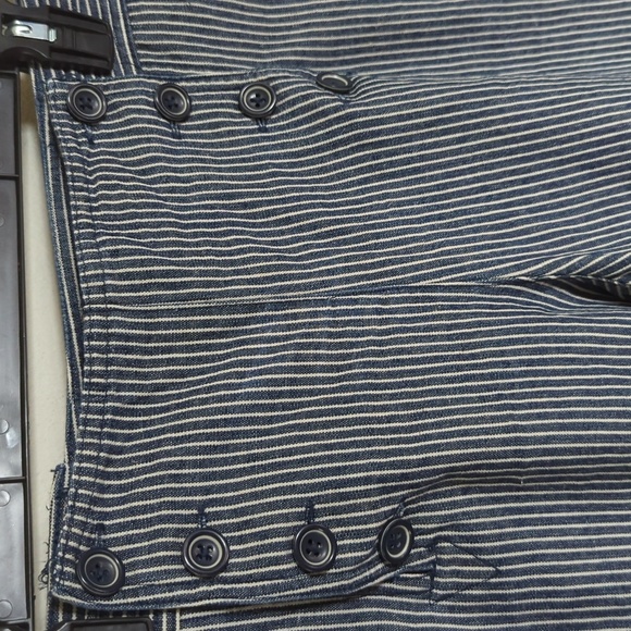 New Directions wide leg cropped sailor jeans railroad stripe cotton size 14P - Picture 2 of 5